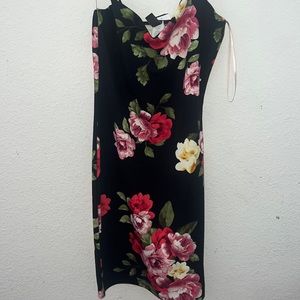floral body con dress, tags still on